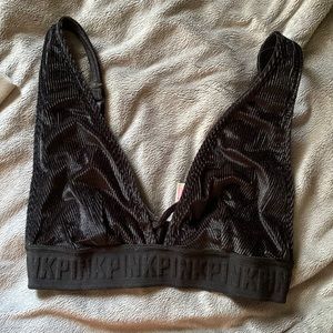 Pink velvet bralette
